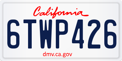 CA license plate 6TWP426