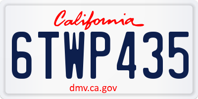 CA license plate 6TWP435
