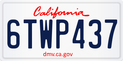 CA license plate 6TWP437
