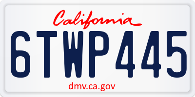 CA license plate 6TWP445