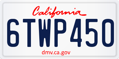 CA license plate 6TWP450