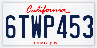CA license plate 6TWP453
