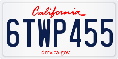 CA license plate 6TWP455