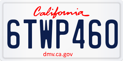 CA license plate 6TWP460