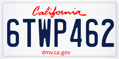 CA license plate 6TWP462