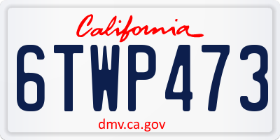 CA license plate 6TWP473