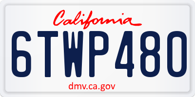 CA license plate 6TWP480