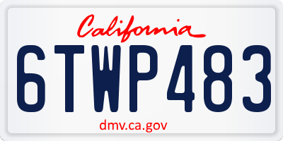 CA license plate 6TWP483