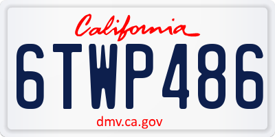 CA license plate 6TWP486