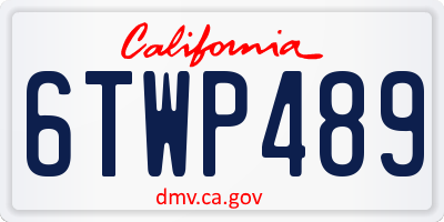 CA license plate 6TWP489