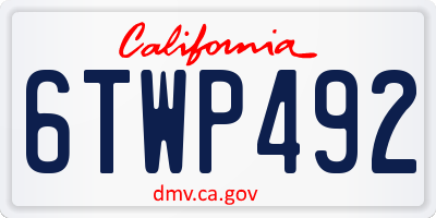 CA license plate 6TWP492