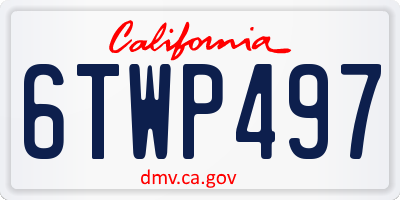 CA license plate 6TWP497