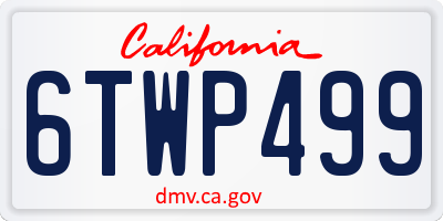 CA license plate 6TWP499