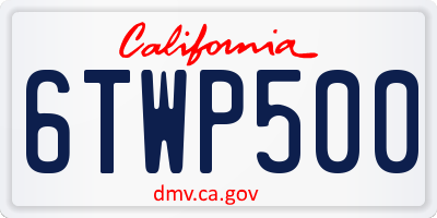 CA license plate 6TWP500