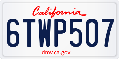 CA license plate 6TWP507