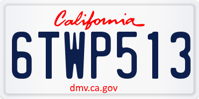 CA license plate 6TWP513