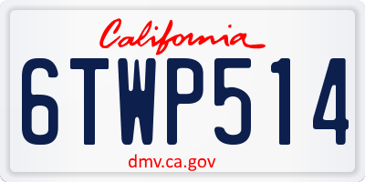 CA license plate 6TWP514