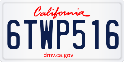 CA license plate 6TWP516