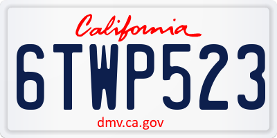 CA license plate 6TWP523