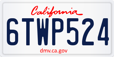 CA license plate 6TWP524