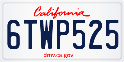 CA license plate 6TWP525
