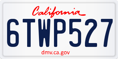 CA license plate 6TWP527