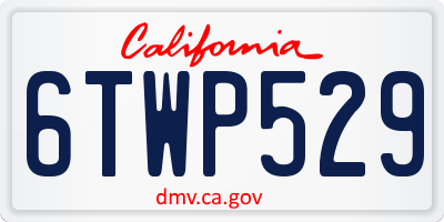 CA license plate 6TWP529