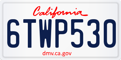 CA license plate 6TWP530