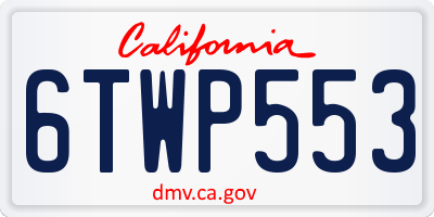 CA license plate 6TWP553