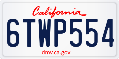 CA license plate 6TWP554