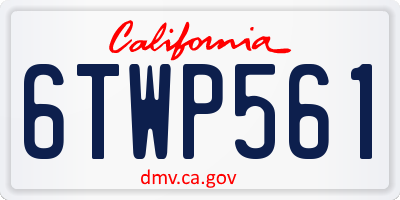 CA license plate 6TWP561