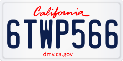 CA license plate 6TWP566