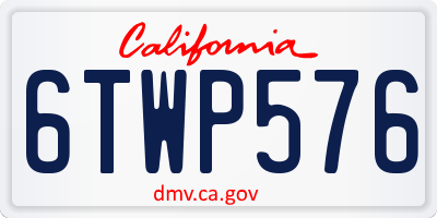 CA license plate 6TWP576