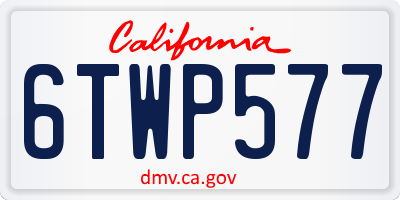 CA license plate 6TWP577