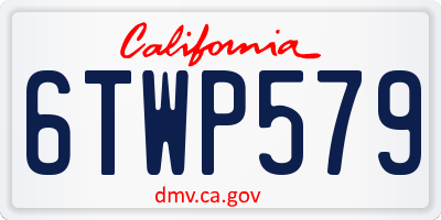 CA license plate 6TWP579