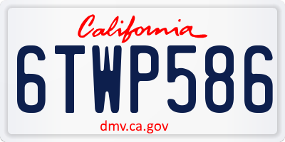 CA license plate 6TWP586