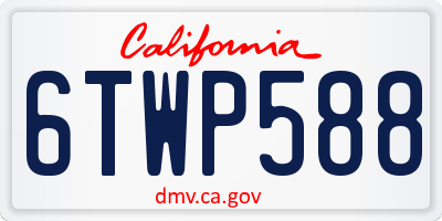 CA license plate 6TWP588