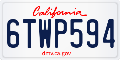 CA license plate 6TWP594