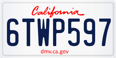 CA license plate 6TWP597
