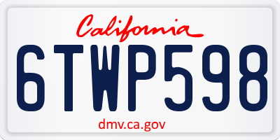 CA license plate 6TWP598