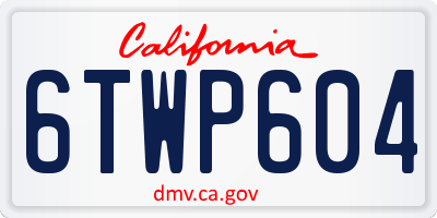 CA license plate 6TWP604