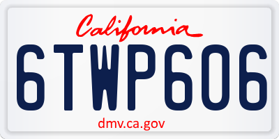 CA license plate 6TWP606