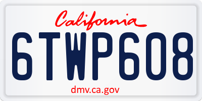 CA license plate 6TWP608