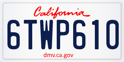 CA license plate 6TWP610