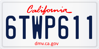 CA license plate 6TWP611