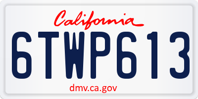 CA license plate 6TWP613