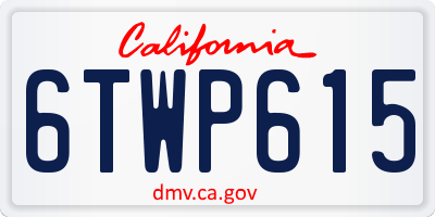 CA license plate 6TWP615
