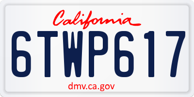 CA license plate 6TWP617