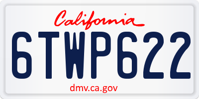 CA license plate 6TWP622