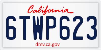 CA license plate 6TWP623